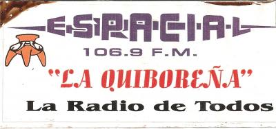 Calcomania radio Espacial 106.9 FM